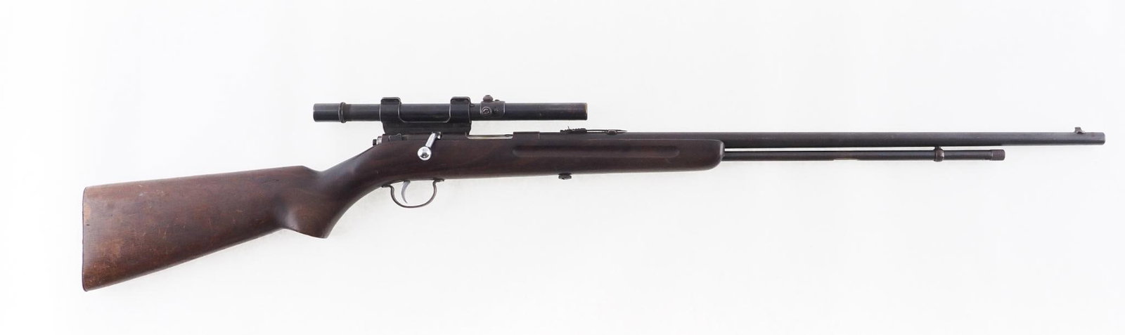 Remington Model 34 Rifle: SN: 71889 Cal: .22 S,L or LR Action Type: Bolt Action Barrel Length: 23" Sights/Optics: Factory iron sights with Weaver G4 scope mounted Stock: Original wood stock, some handling marks Fi