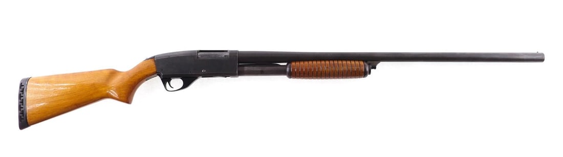 Savage Stevens 67 Shotgun: SN: E529600 Cal: 12 Ga. Action Type: Slide Action Markings: Barrel marked "12 Ga..- 2 3/4" 3" Barrel Length: 28" Modified Choke Sights/Optics: Beaded Front Stock: Original wood, likely refinished