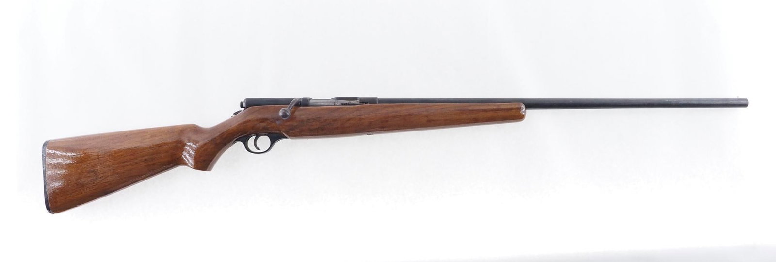 Hawthorne M150B Shotgun: Cal: 410 Action Type: Bolt Action Markings: Marked "Hawthorne .410 3" Barrel Length: 24" Modified choke Sights/Optics: Beaded Front Sight Stock: Original wood stock, refinished Finish: Blued Finish