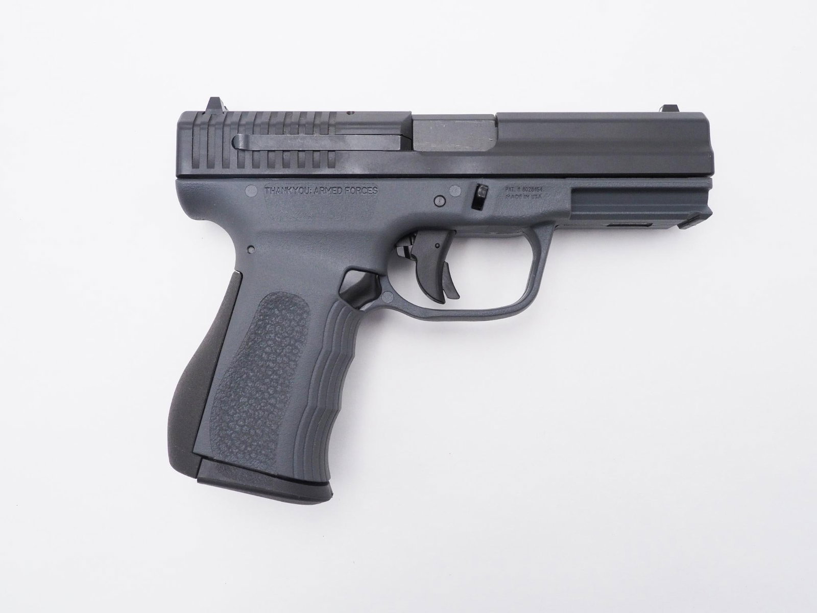 FMK 9C1-G2 Pistol: SN: BGG5051 Cal: 9mm Action Type: Semi Auto Barrel Length: 4" Sights/Optics: Factory Sights Stock: Grey polymer frame Finish: Matte Black Finish Cond: Original Bore: Excellent Overall Cond: Excellent