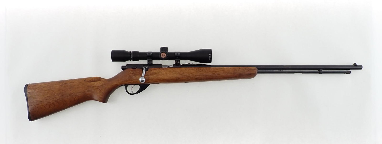 J.C. Higgins 103.229 Rifle: SN: None Cal: .22 S,L,or LR Action Type: Bolt Action Barrel Length: 24" Sights/Optics: Open sights Stock: Wood,stock has been refinished at some point Finish: Blued Finish Cond: Barrel appears to be