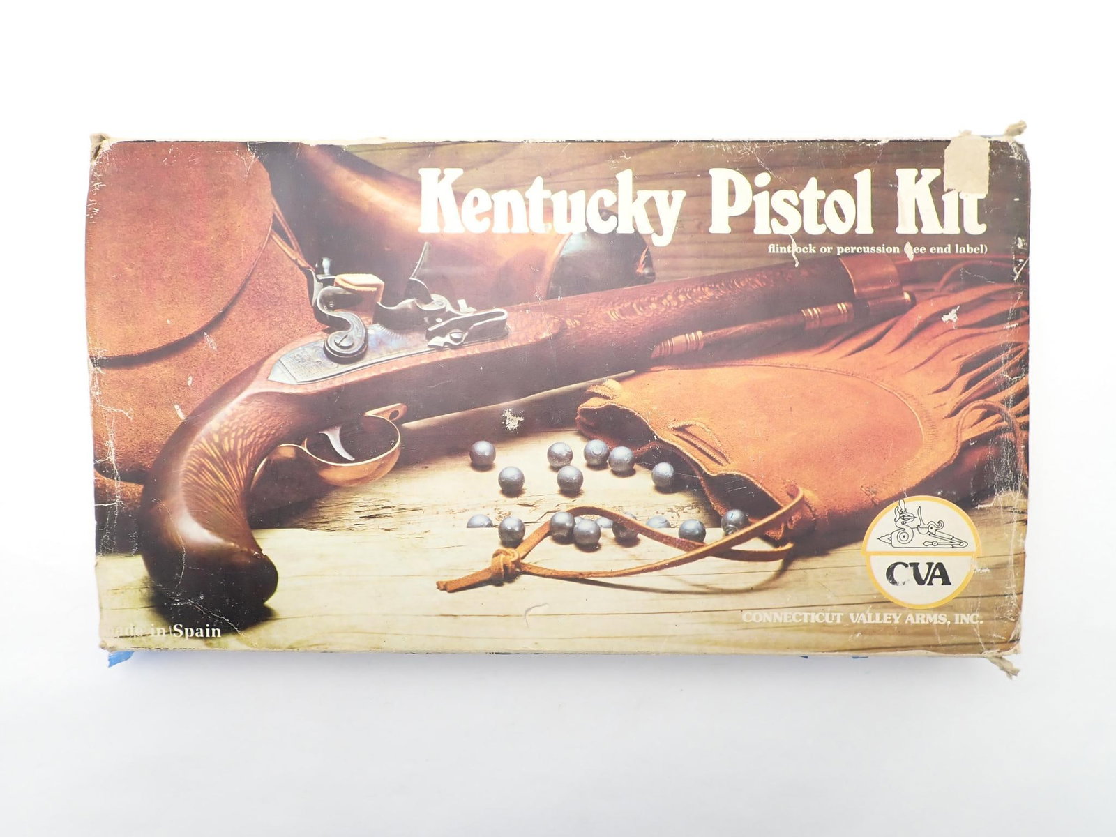 Connecticut Valley Arms Kentucky Pistol: SN: 86351930 Cal: .45 Cal Action Type: Percussion Barrel Length: 9" Stock: Unfinished Finish: Unfinished Overall Cond: NIB Box/Papers/Acc: Includes original box Assessment: unassembled kit