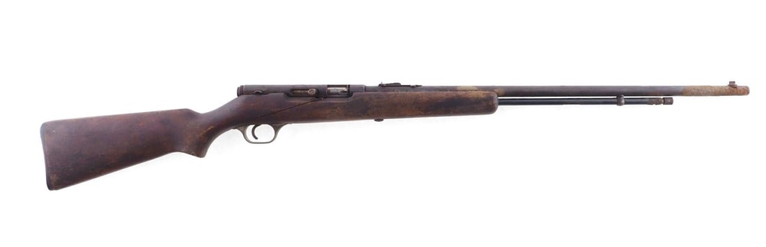 Springfield 87A Rifle: Cal: .22 S/L/LR Action Type: Semi Auto Markings: Barrel marked "22 Short Long, or Long Rifle, Long Rifle only as Automatic" Barrel Length: 24" Sights/Optics: Original open sights Stock: Original,