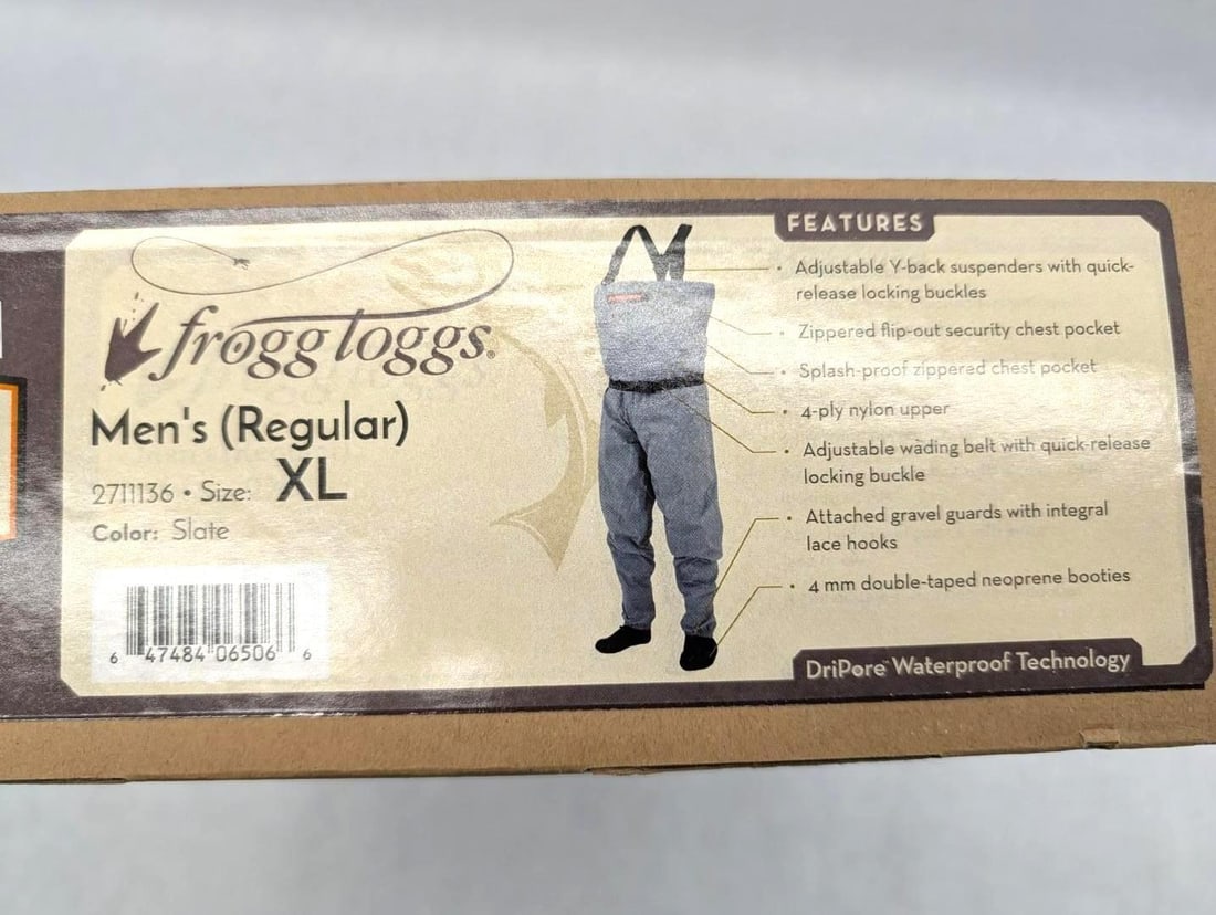 Frogg Togg Canyon II Chest Waders: size XL, slate, NIB