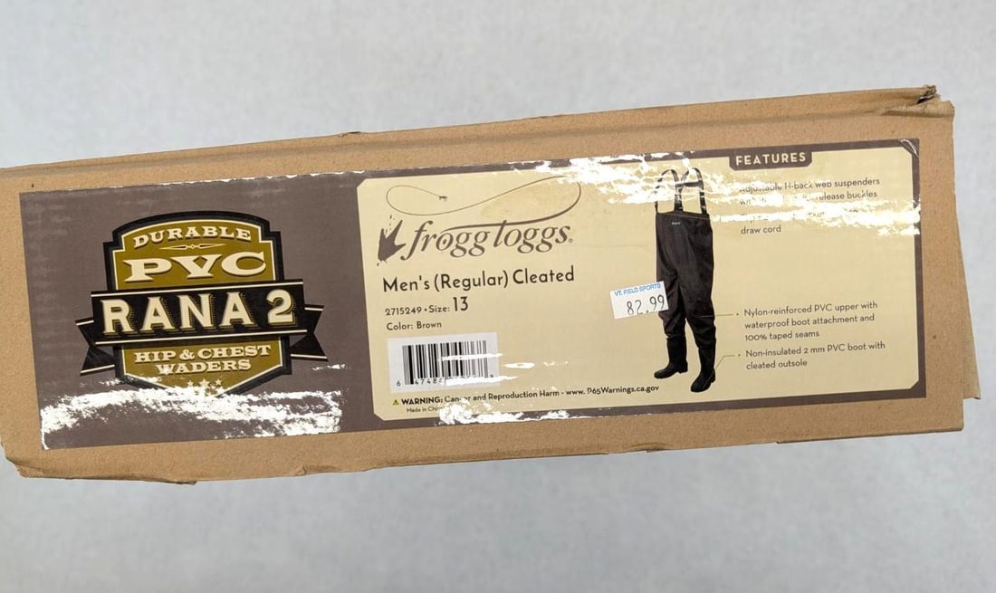 Frogg Togg Rana II Chest Waders: size 13, brown, NIB
