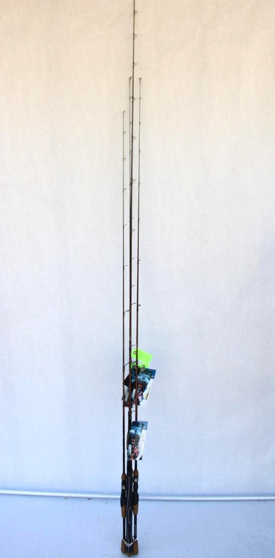 (4) Eagle Claw Trokar Fishing Poles: WMTRW68ML1 6' 8", WMTRW62ML1 6' 2", WMTRW68MLPJ1 6'8", WMTRW94C1T 9' 4" Telescoping