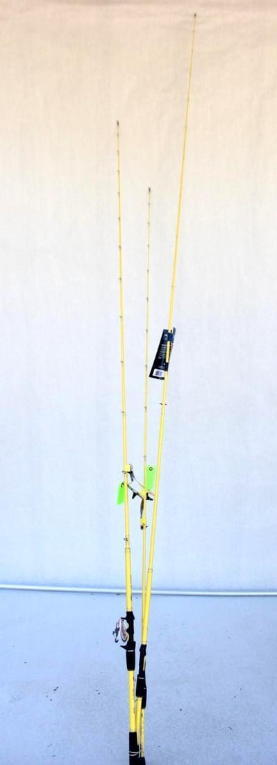 (3) Eagle Claw Skeet Reese Fishing Poles: Big Swimbait WMTSBS96CT 9' 6" Telescoping, WMTS90ST 9', Spinnerbait WMTSSB70C1 7'