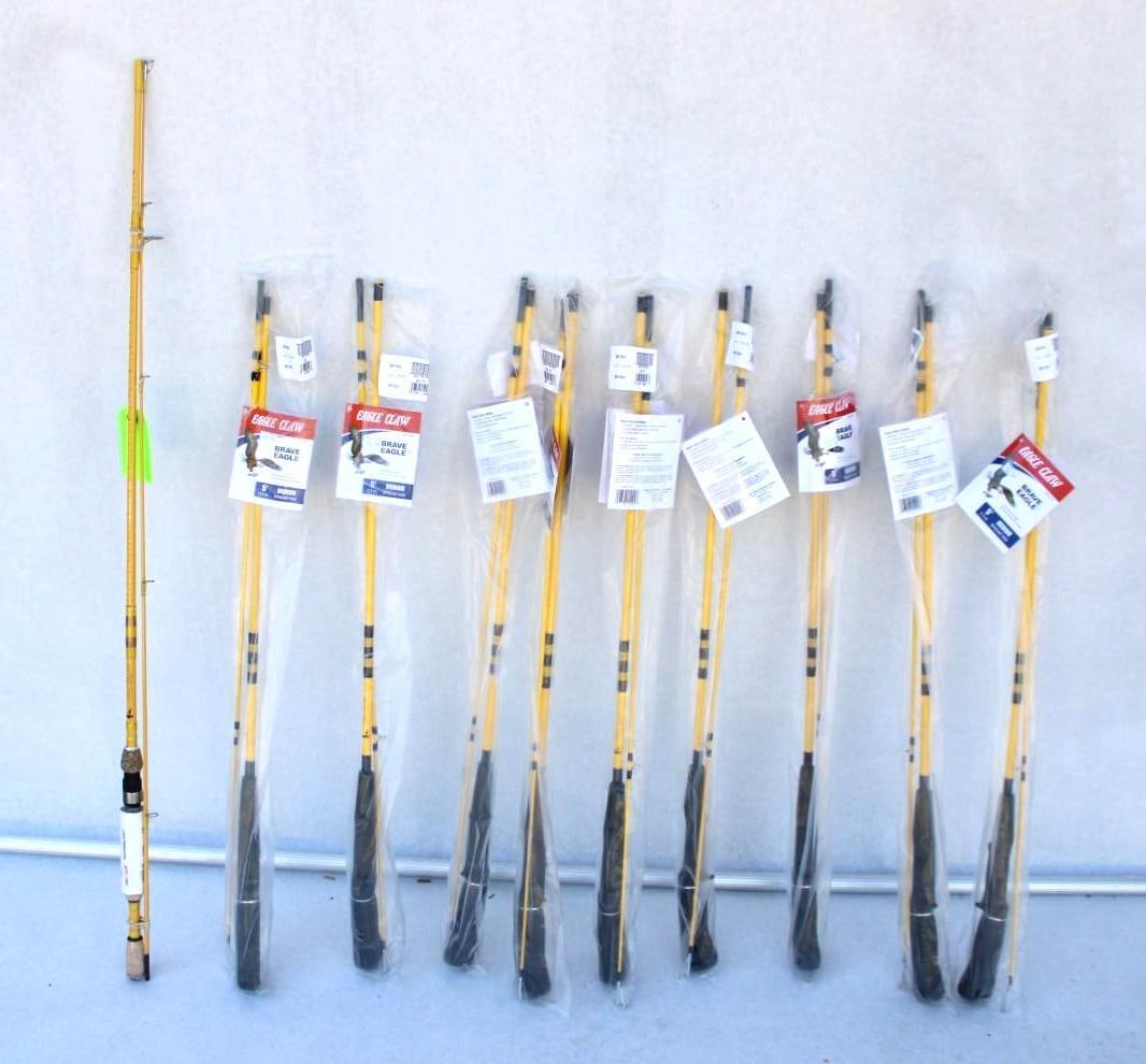 (9) Eagle Claw Brave Eagle & (1) Eagle Claw Featherlight: (9) BRV100-5 5', and Featherlight FL204-6 6'