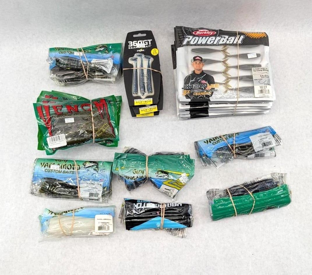 (34+/-) Packages of Asst. Rubber Bait: including Berkley, Yamamoto, Venom, and Storm