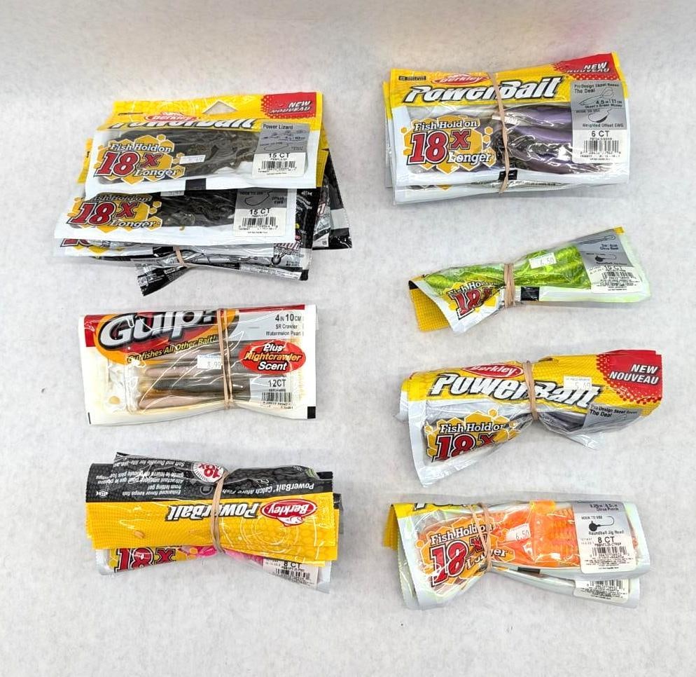 (21+/-) Packages of Berkley Rubber Bait: (21+/-) Packages of Berkley Rubber Bait