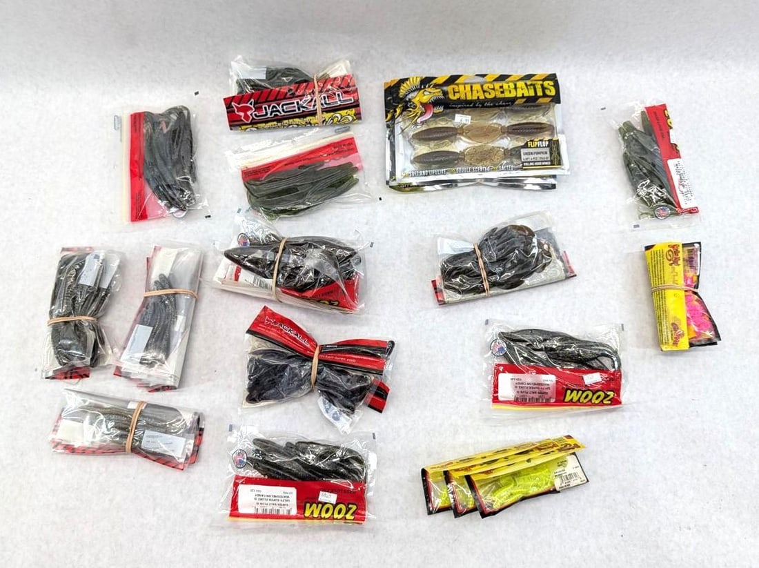 (29+/-) Packages of Asst. Rubber Bait: including Jackall, Chasebaits, Zoom, and Strike King