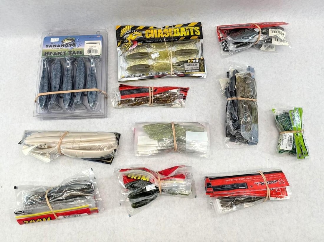 (28+/-) Packages of Asst. Rubber Bait: including Yamamoto, Zoom, Chasebaits, and Gambler