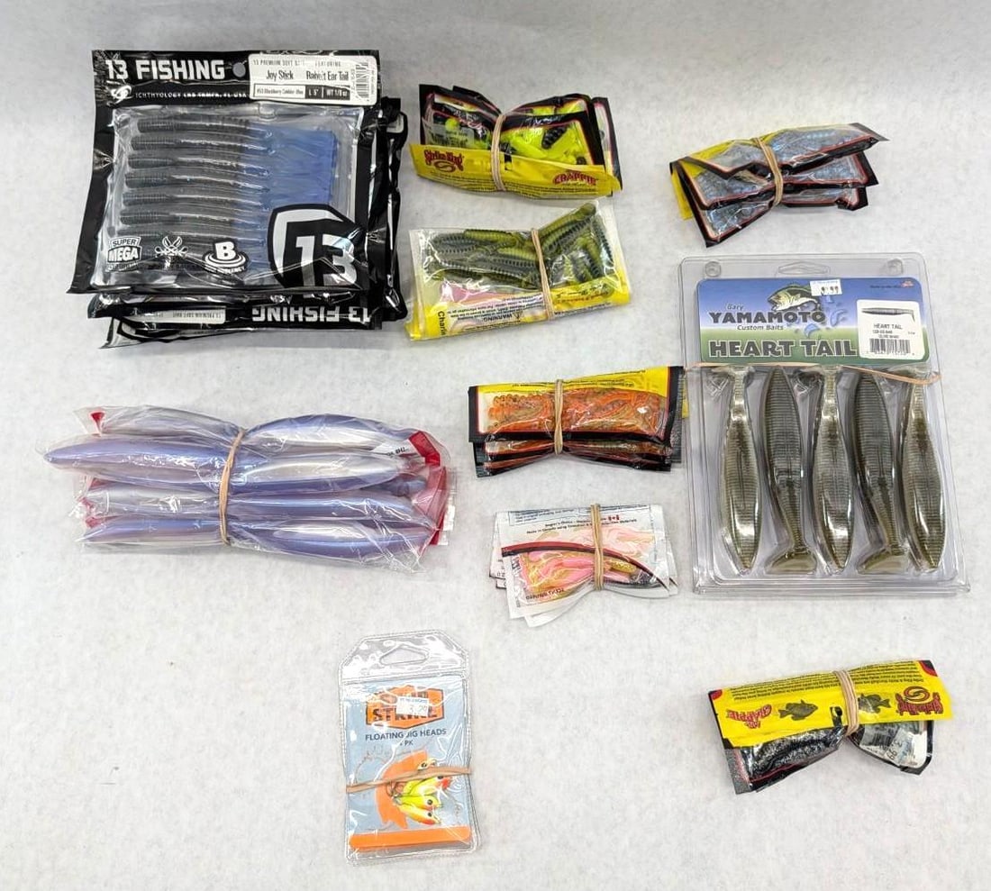 (30+/-) Packages of Asst. Rubber Bait: including Strikemaster, Bass Assassin, Slider, Strikeking, etc