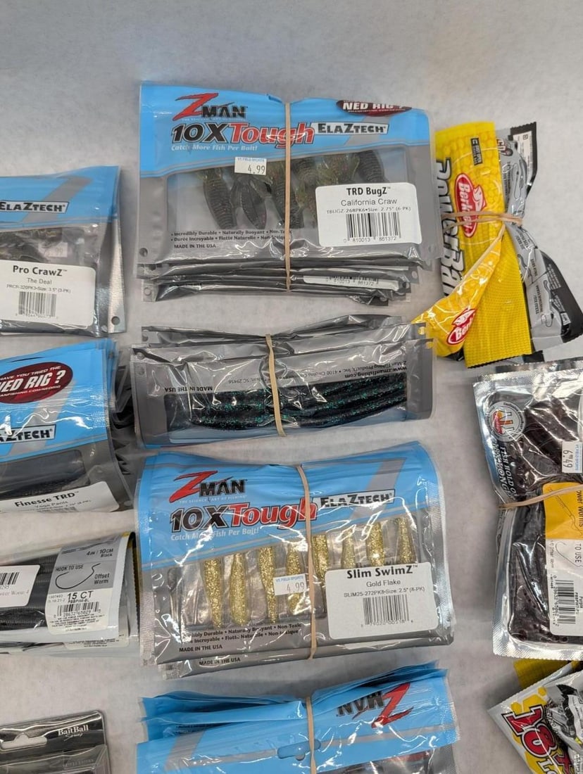(70+/-) Packages of Asst. Rubber Bait - 6