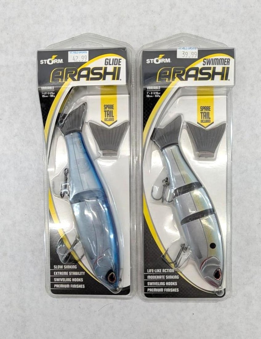 (2) Storm Arashi Glide Lure: AGB19 859 Pro Blue and ASW18 690 Threadfin Shad
