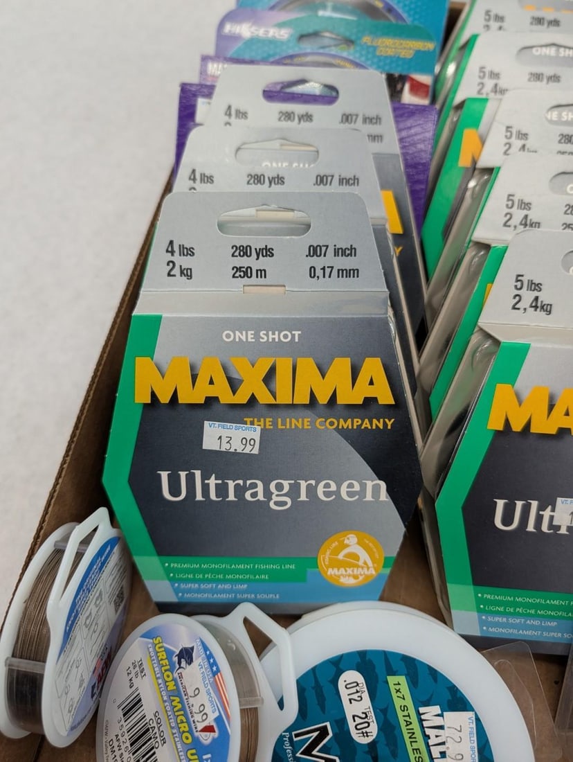 (18+/-) Asst. Spools of Fishing Line & Leader line - 2