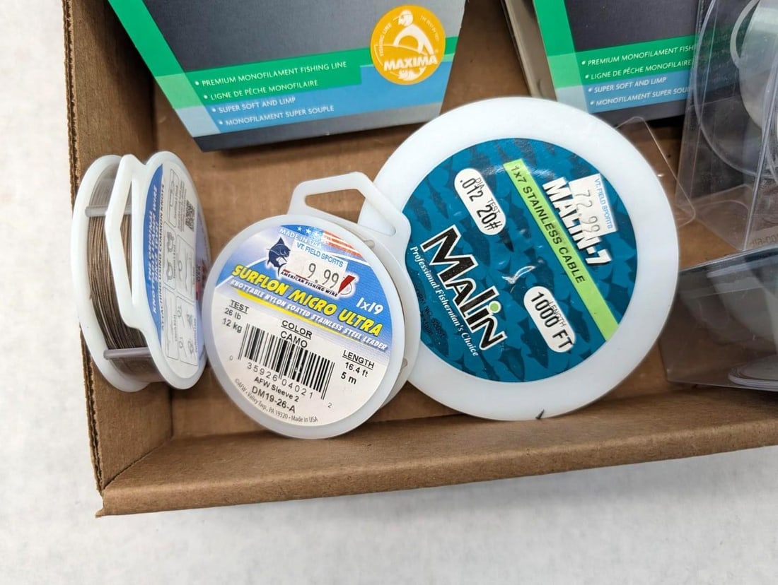 (18+/-) Asst. Spools of Fishing Line & Leader line - 5