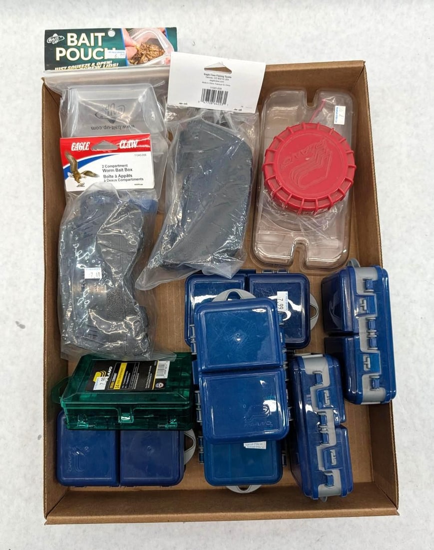 (11) Bait Containers: including Eagle Claw belt mount, plano, etc