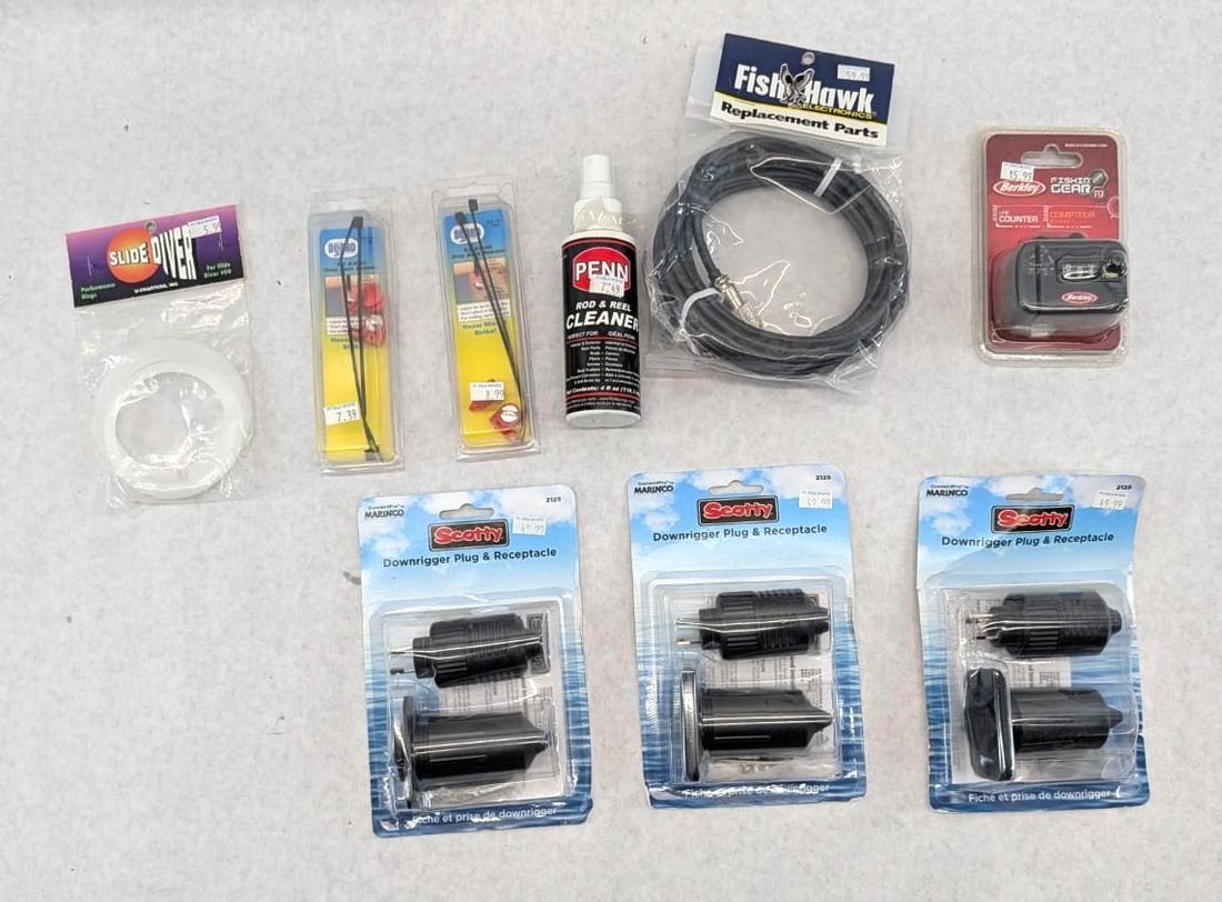 Downrigger Parts: including plug receptacles, line counter, etc