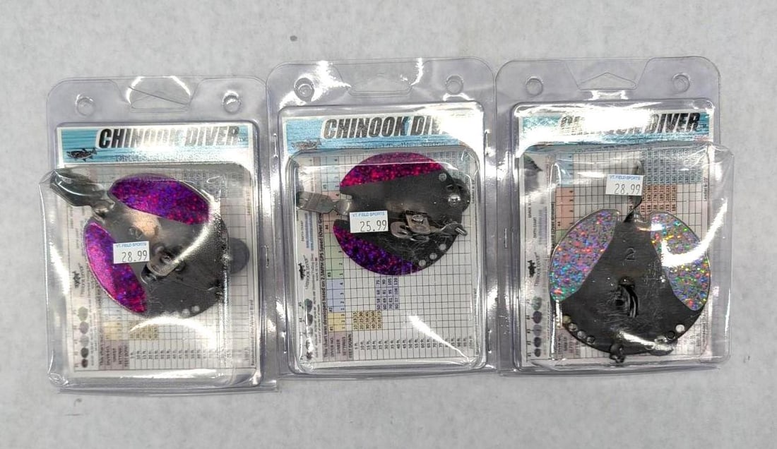 (3) Chinook Divers Directional Trolling Sinkers: NIB