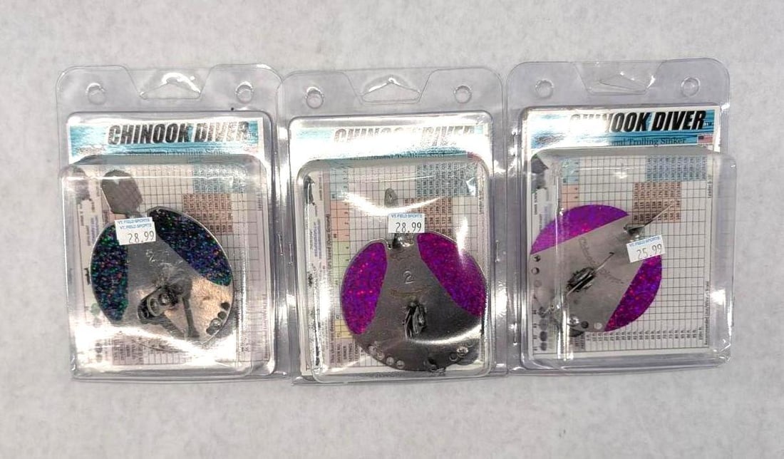 (3) Chinook Divers Directional Trolling Sinkers: NIB