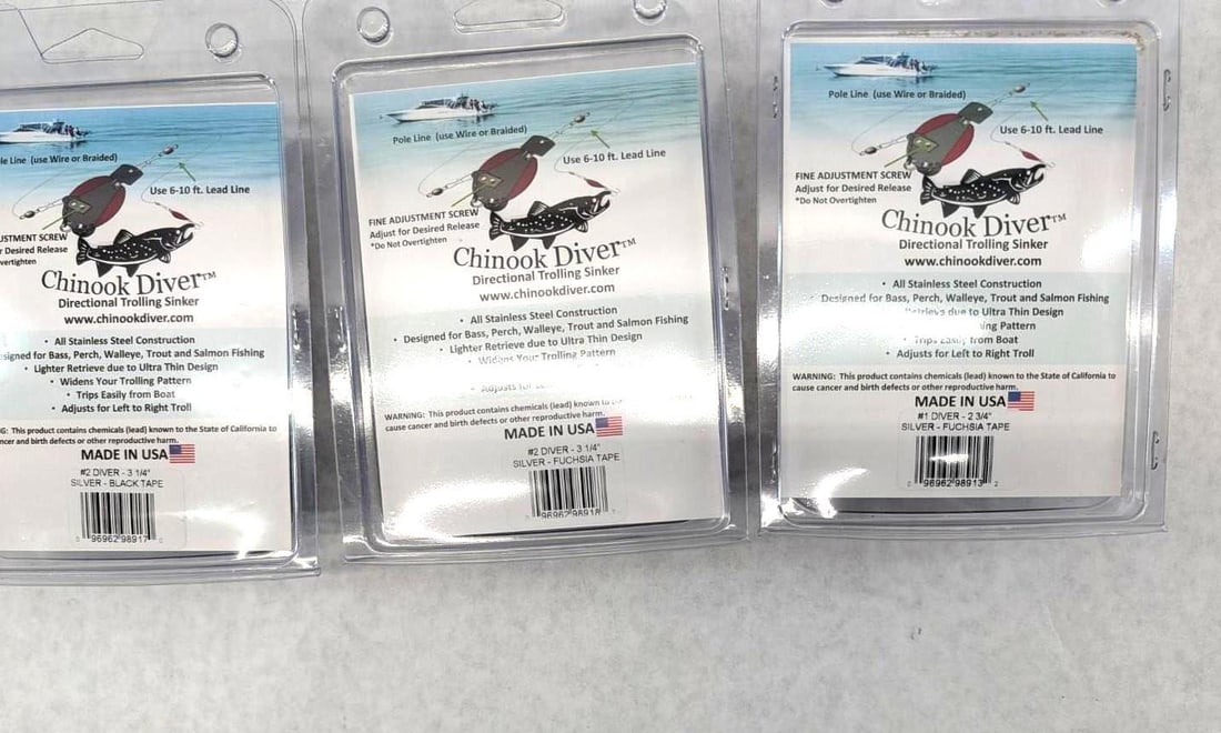 (3) Chinook Divers Directional Trolling Sinkers - 2