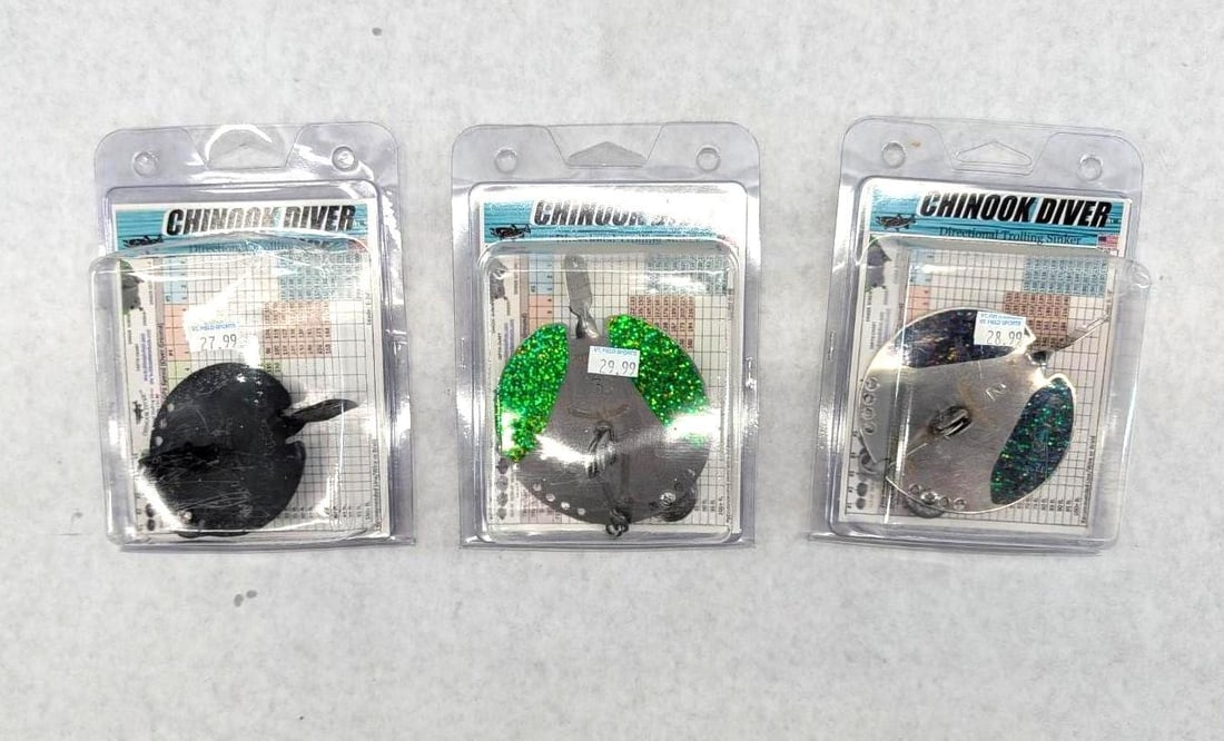 (3) Chinook Divers Directional Trolling Sinkers: NIB