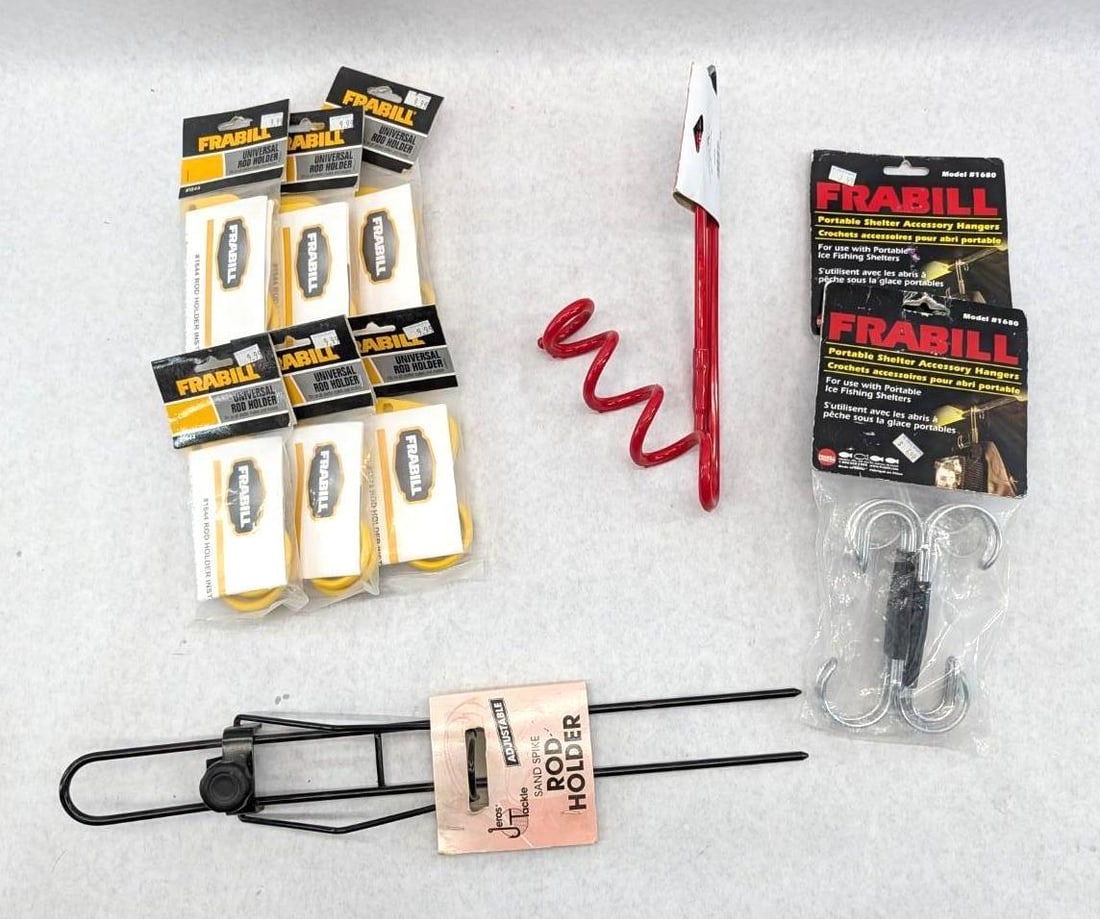 (20+/-) Rod Holders: mostly Frabill hanging shelter holders