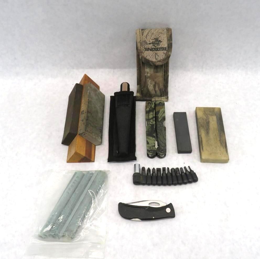 Gerber Folding Knife & Winchester Multi Tool: incl. sharpening stones