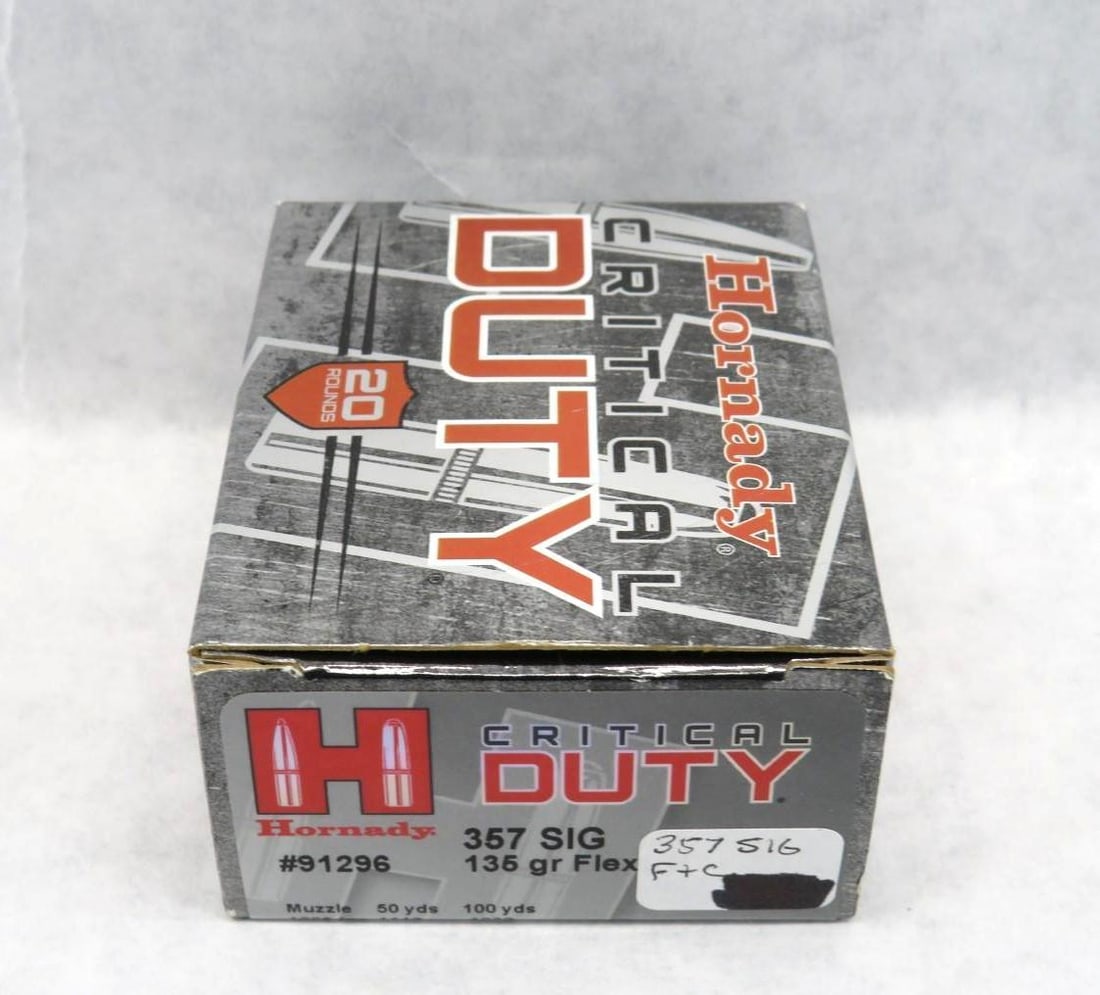 Box of Hornady .357 SIG Critical Duty: 135 gr., 20 rounds