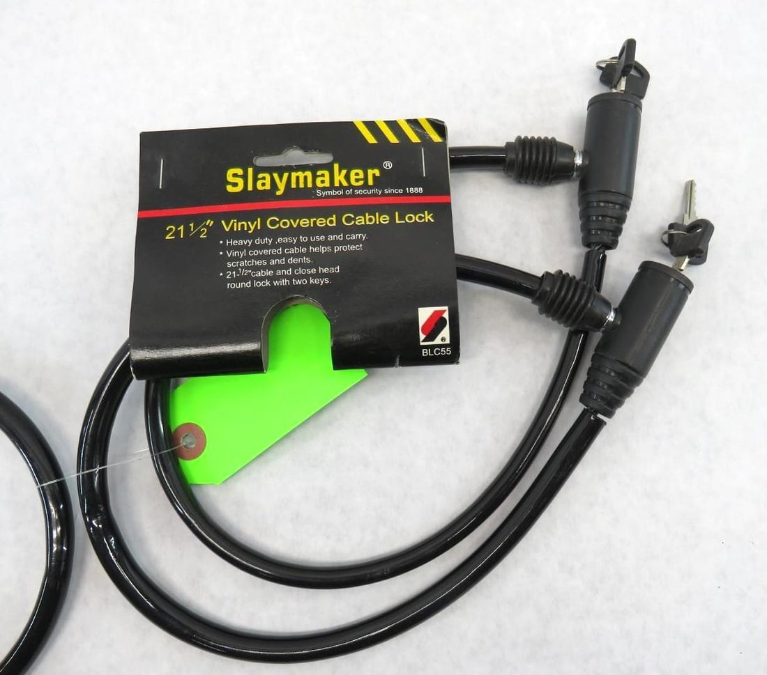 (3) Slaymaker 21 1/2" Vinyl Covered Cable Locs - 3