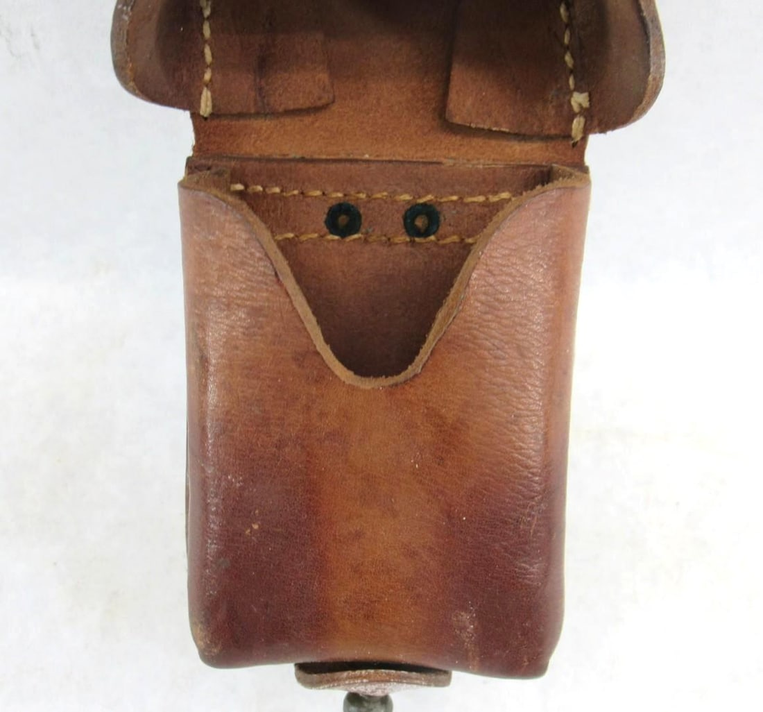 (2) Vintage West German Leather Cartridge Cases - 5