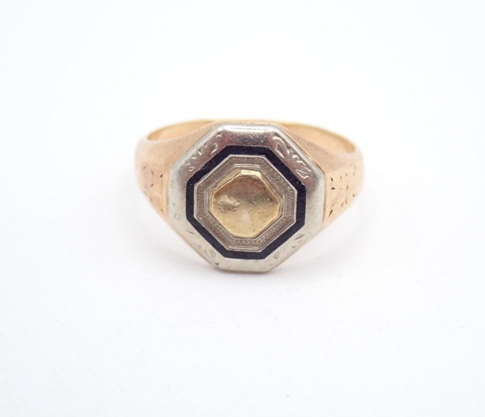 Victorian 10K Rose, Yellow and White Gold Ring - 2