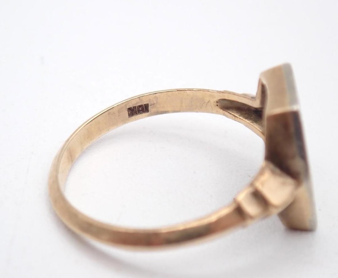 Victorian 10K Yellow and White Gold Ring - 4