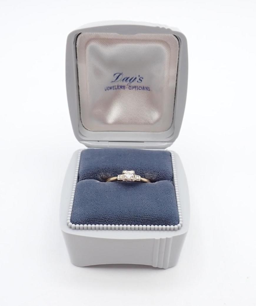 14K Yellow and White Gold and Diamond Ring - 4