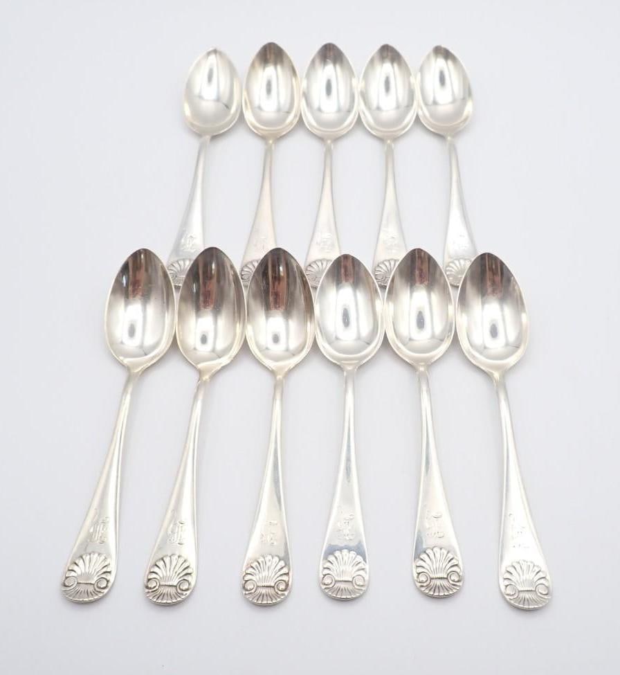Set of (11) Wendell Mfg. Co. Sterling Silver Teaspoons - 2