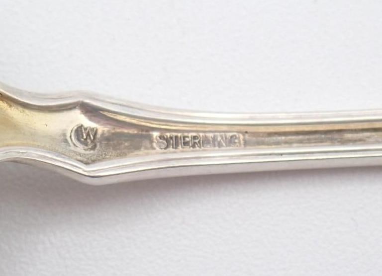 Set of (6) Watrous Mfg. Co. Sterling Silver Ice Cream Spoons - 4