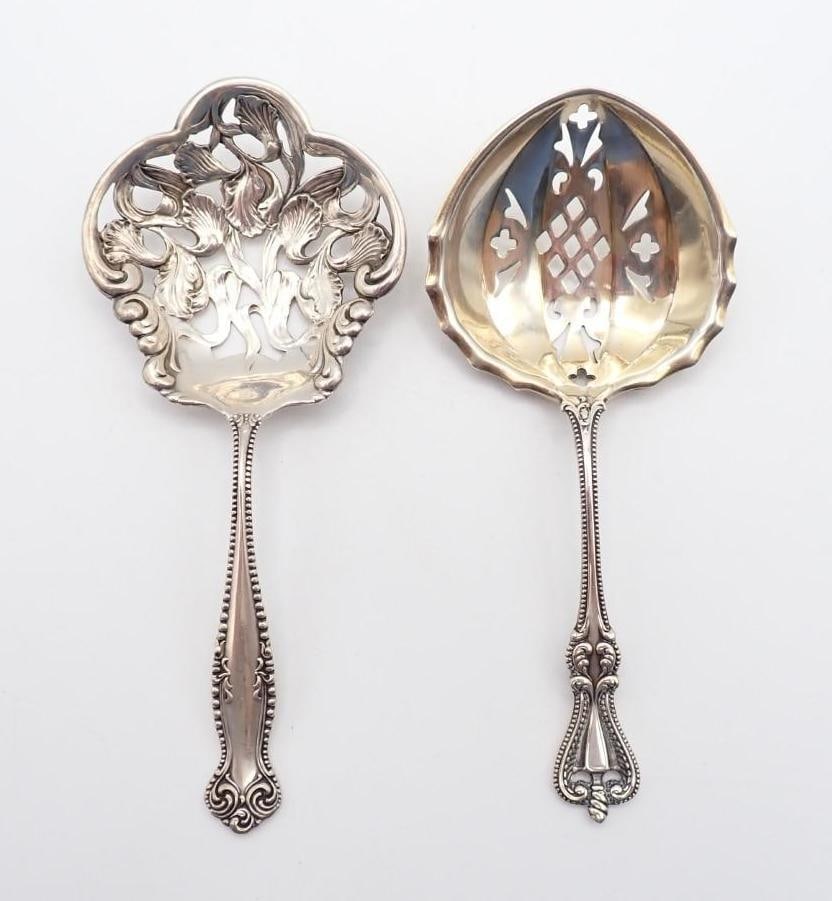 (2) Towle Pierced Sterling Silver Serving Spoons - 2