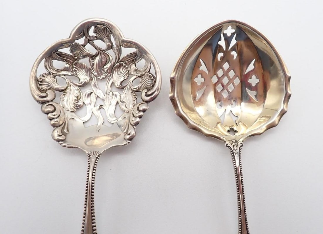 (2) Towle Pierced Sterling Silver Serving Spoons - 3