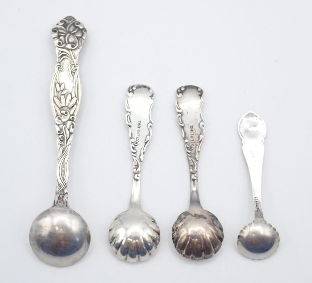 (4) Sterling Silver Salt Spoon - 3