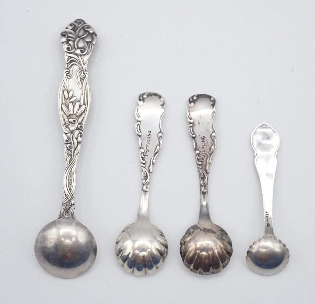 (4) Sterling Silver Salt Spoon - 4