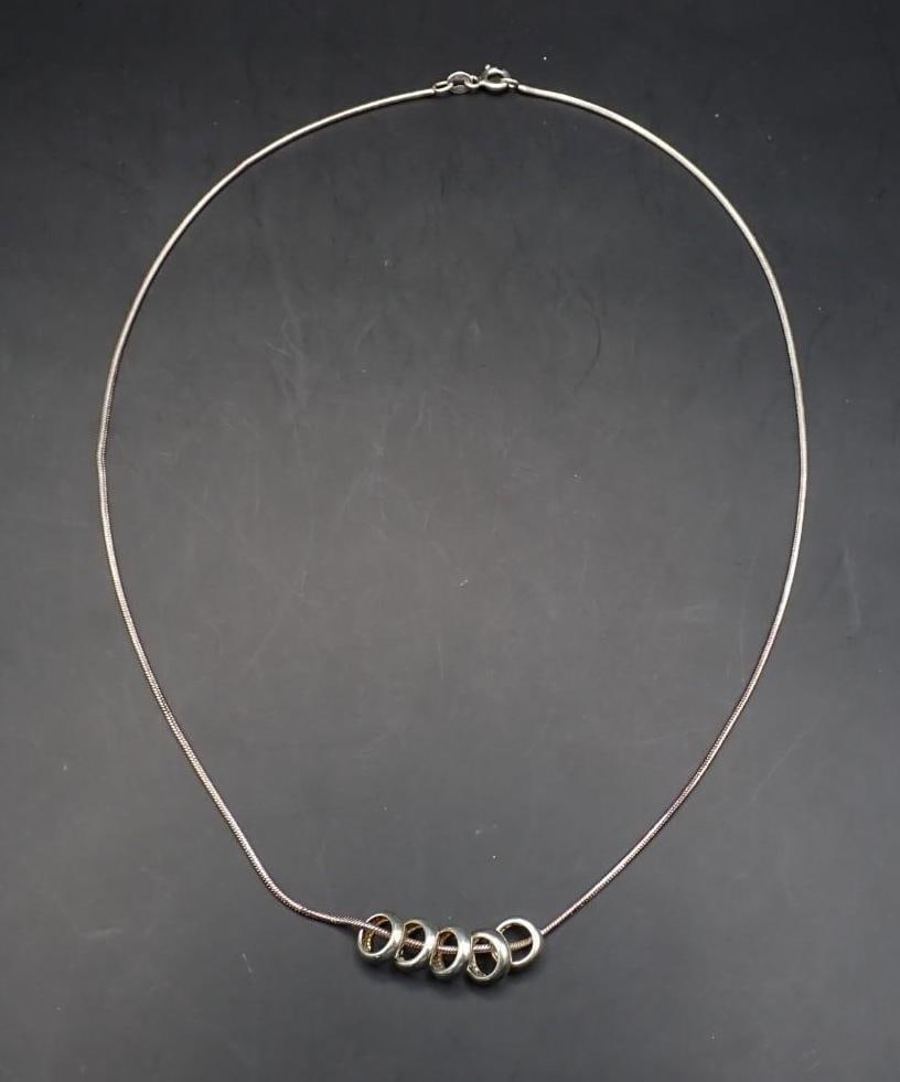 Sterling Silver Hoops Necklace - 2
