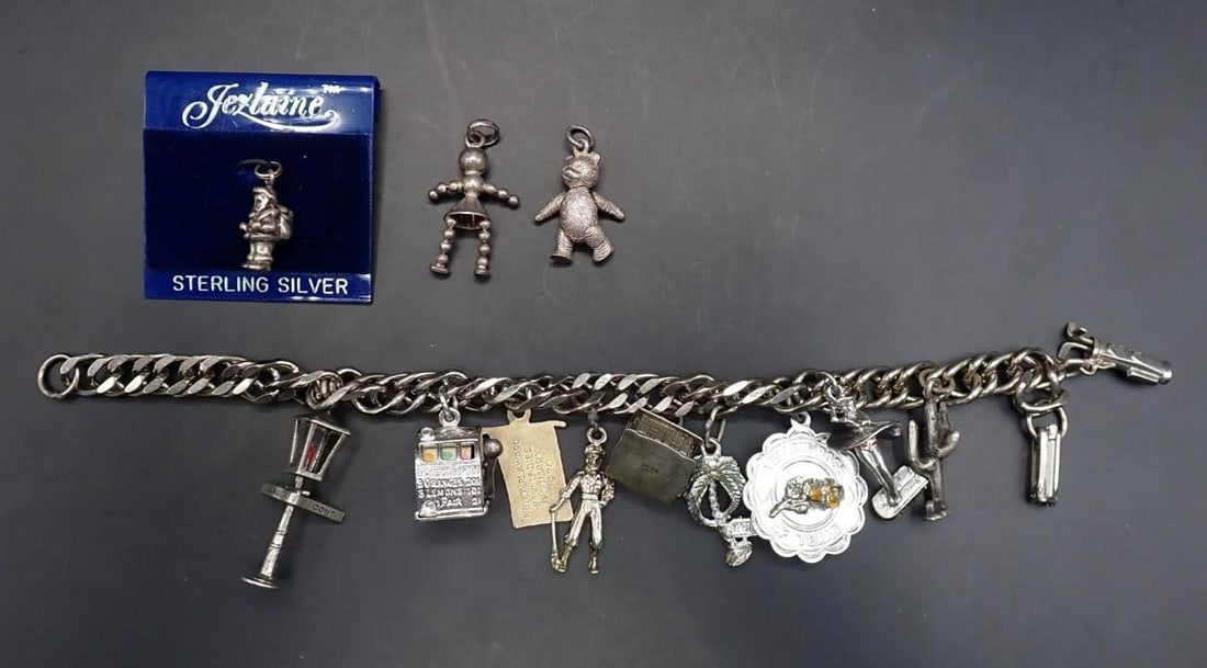 Bracelet & (9) Silver Charms: Bracelet & (9) Silver Charms