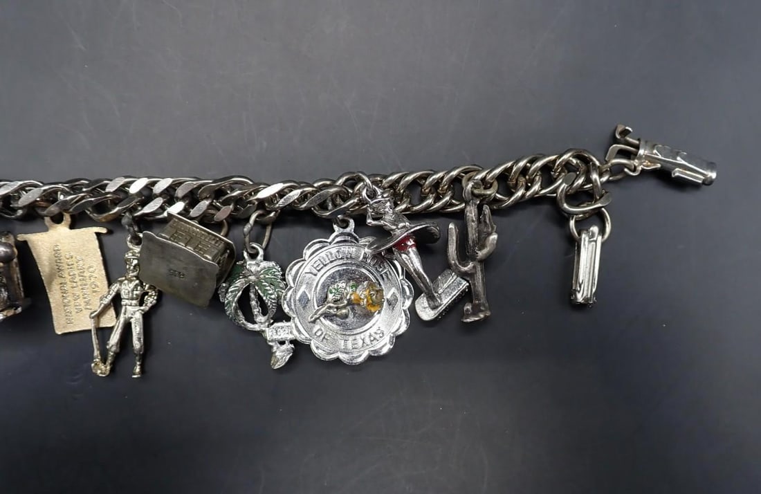 Bracelet & (9) Silver Charms - 3