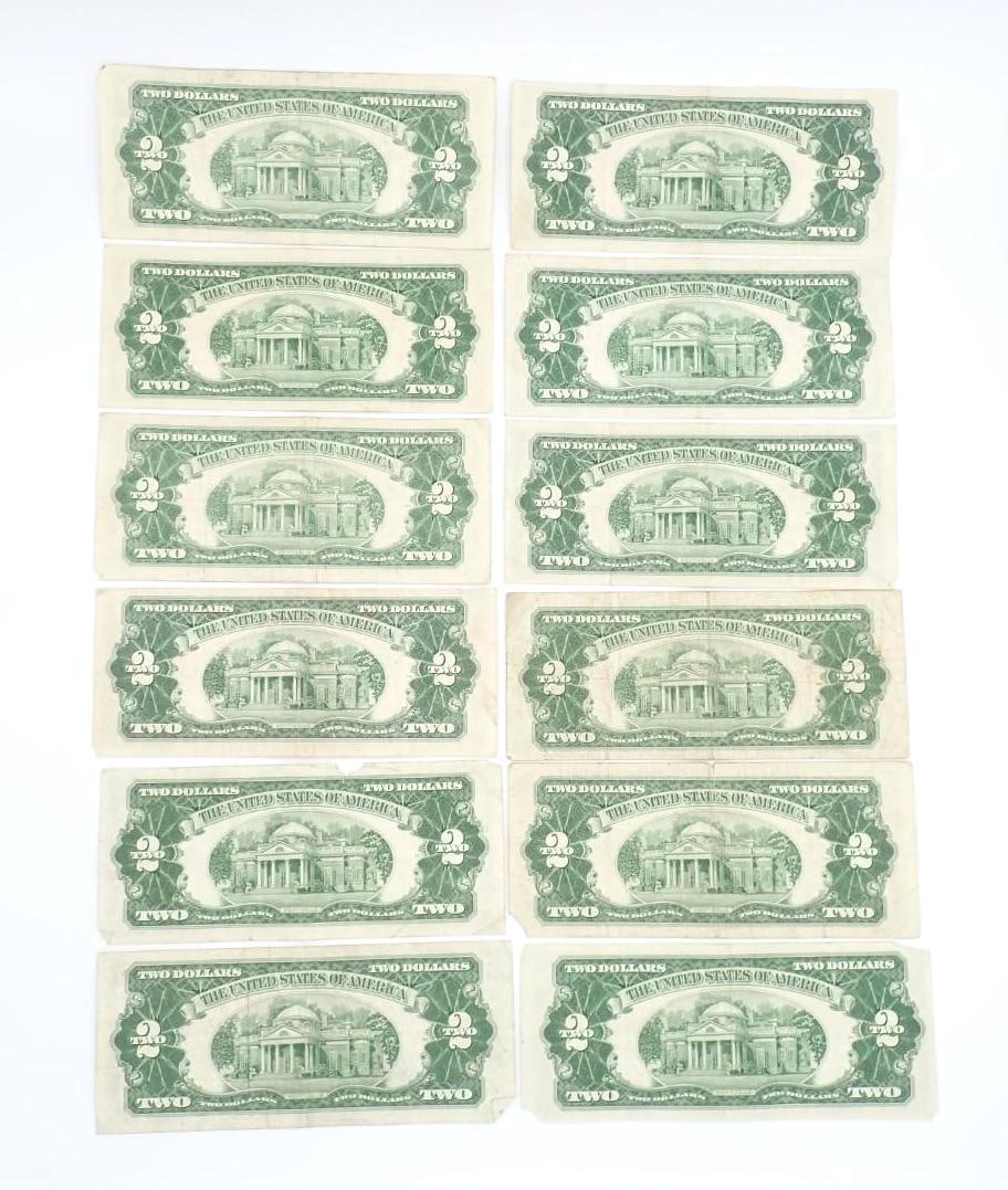 (12) U.S. $2.00 Red Seal United States Notes - 8