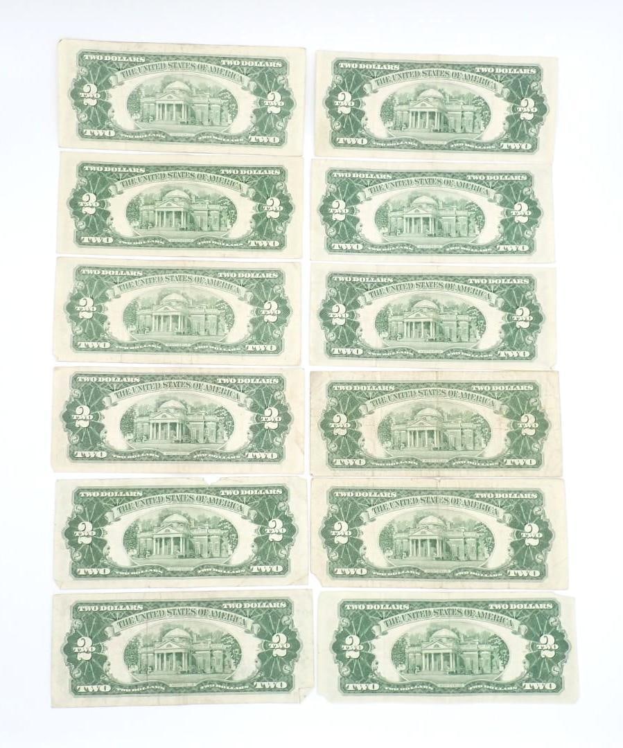(12) U.S. $2.00 Red Seal United States Notes - 9