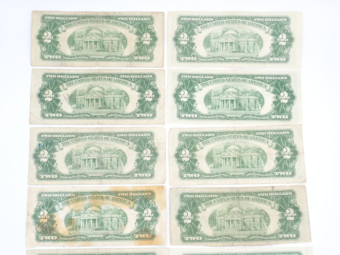 (12) U.S. $2.00 Red Seal United States Notes - 10