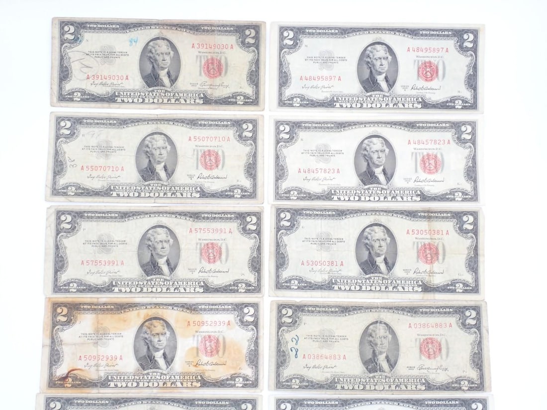 (12) U.S. $2.00 Red Seal United States Notes - 3