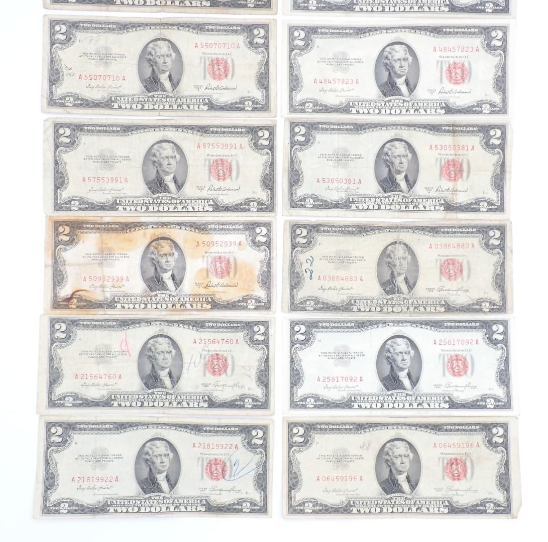 (12) U.S. $2.00 Red Seal United States Notes - 5