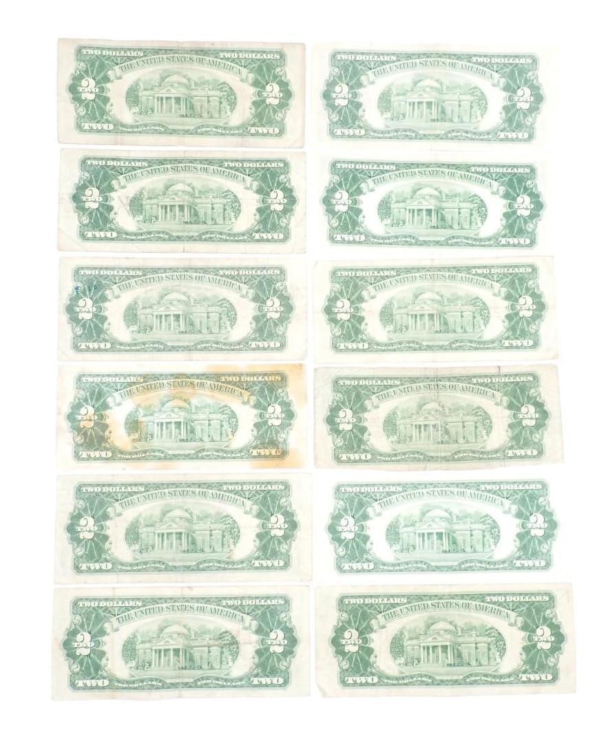 (12) U.S. $2.00 Red Seal United States Notes - 6